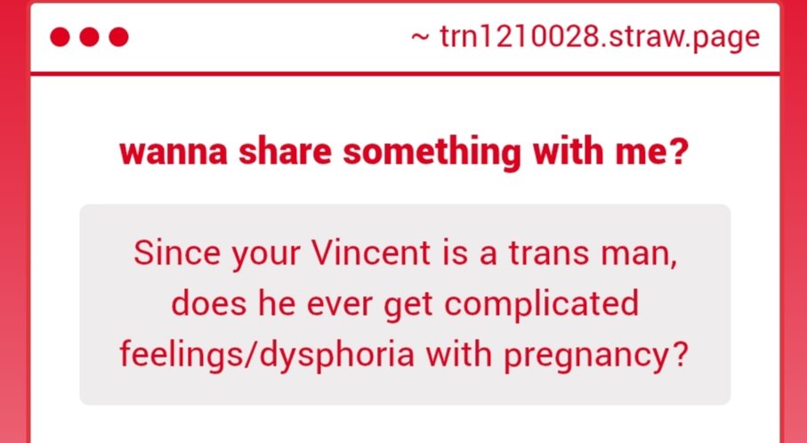TVtrn00's tweet photo. not dysphoria related to his gender but dysphoria related to body changes yes. This may be very frustrating and alien to anyone who's ever experienced pregnancy regardless of gender. He wouldn't feel less of a man bc of this but he'd struggle with his body changing so drastically https://t.co/pmoYV8Blu7