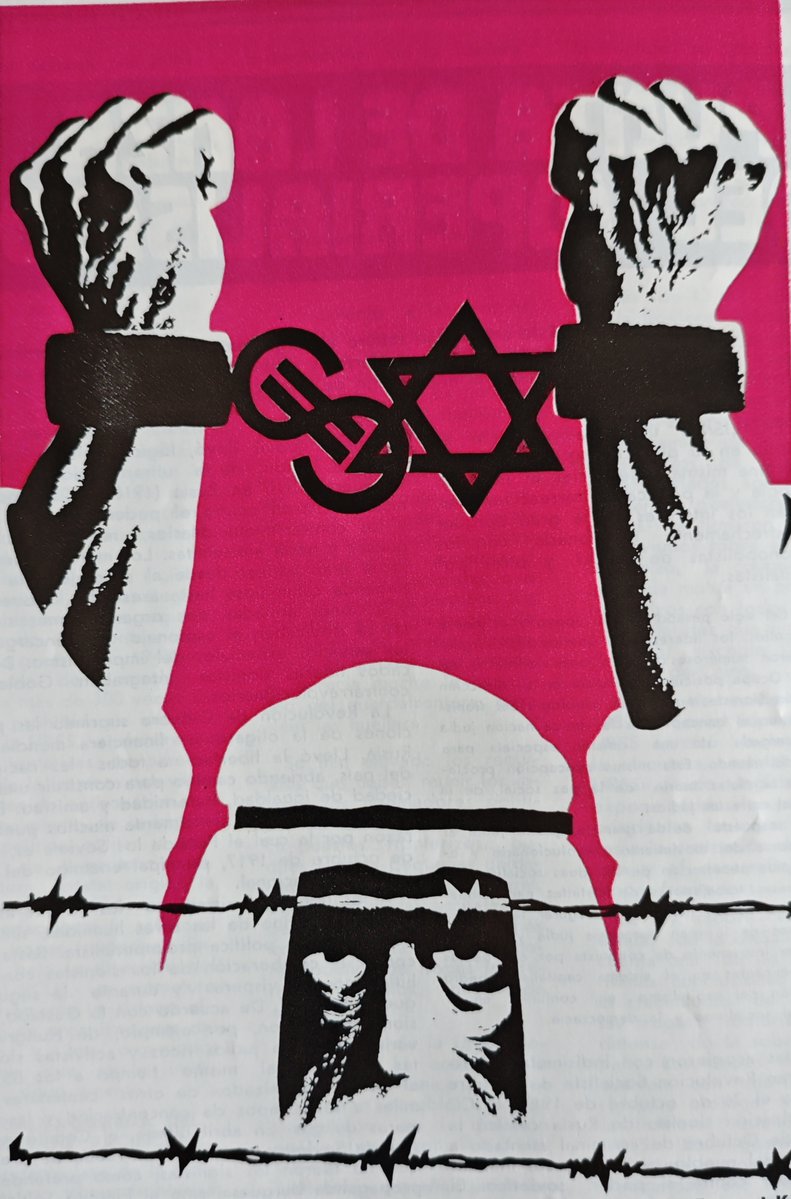 WHPratt's tweet photo. Year 1985, anti zhionist poster by Soviet artist Evgueni Kazhdan. Sadly more than 40 years later,  nothing has changed. https://t.co/Ai9MqjbbAH