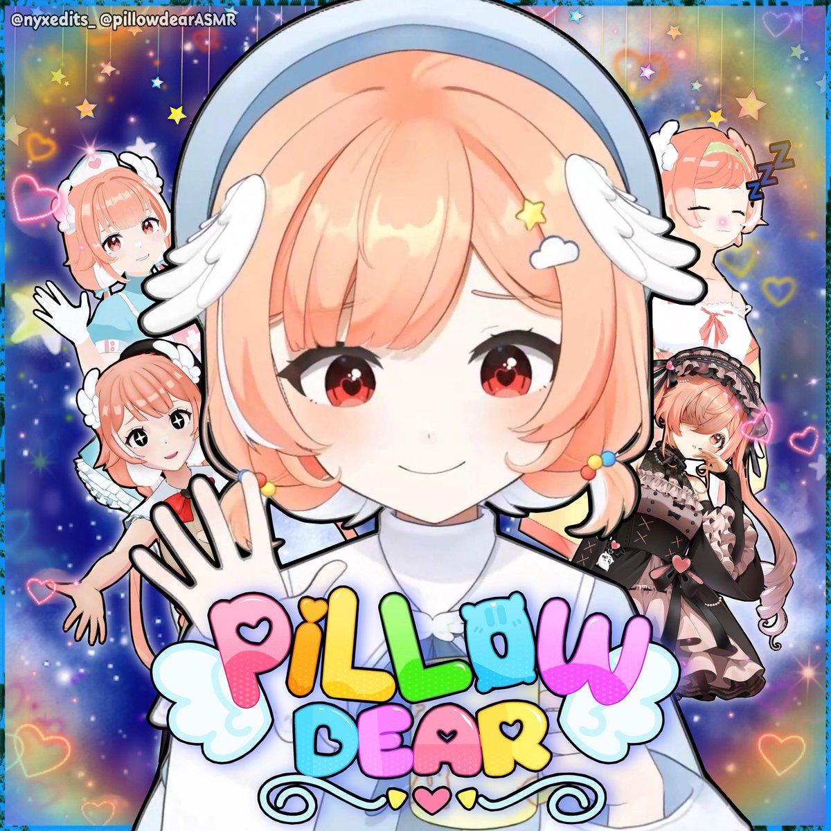 NyxEdits_'s tweet photo. oh hi there pillowdear and piwwos :3

my next edit is pillowdear! the dream entity who lives in your head to help ya sleep in bed! she’s one of my faves and her ASMR always helps me sleep. 

go check her out! #pillowdraw 

#vtuber #envtuber #fanart #edit #graphicartist #designer https://t.co/sC4u34GjXj