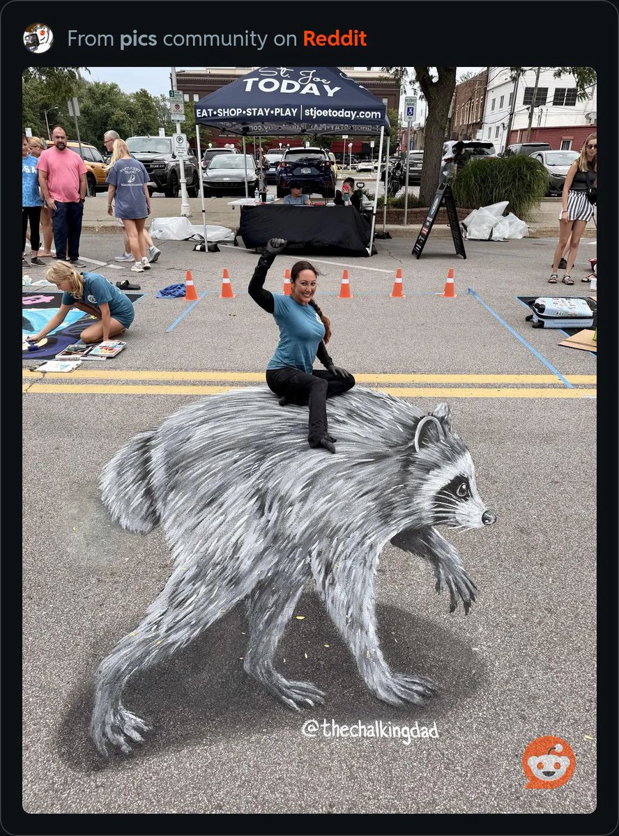manifestingdiva's tweet photo. holy shit  this 3D chalk drawing in Michigan is INSANE https://t.co/4SybnlE1tp