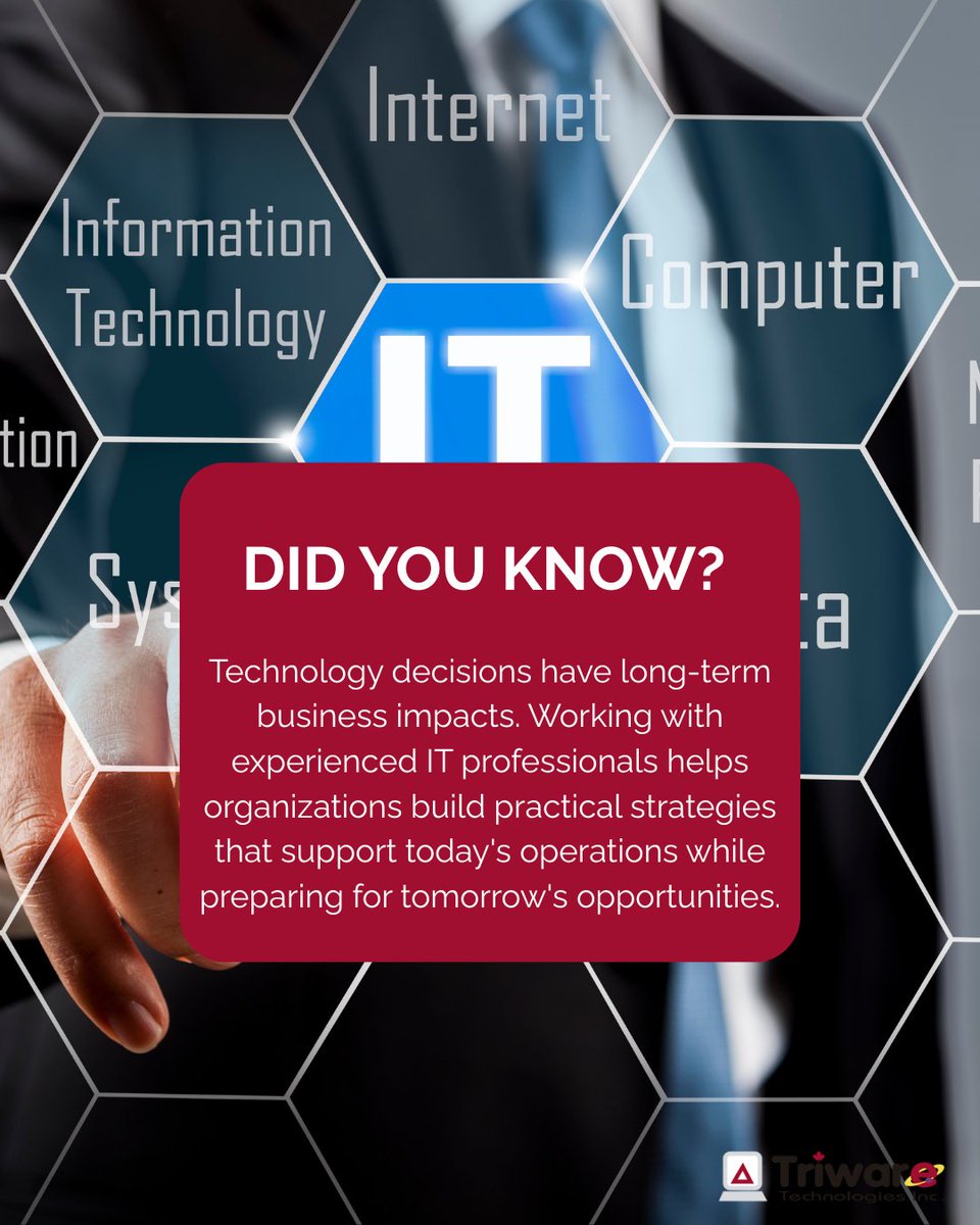 triware's tweet photo. Strategic IT planning helps organizations align technology investments with business goals, improve productivity, and prepare for future growth.
#TechnologyConsulting #ITSolutions #LocalIT #IT https://t.co/aZaN04lN2p