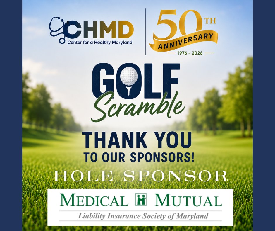CFHMupdates's tweet photo. We're excited to have Medical Mutual Liability Insurance Society of Maryland, sponsor our Annual Charity Scramble! Thank you for your support and helping to create a healthier Maryland.

If you haven't yet registered for your spot on the green, you can sign up here:https://t.co/30Ce349tuR

#BuildingHealthierCommunities #GolfForGood #CommunityImpact #HealthyMaryland