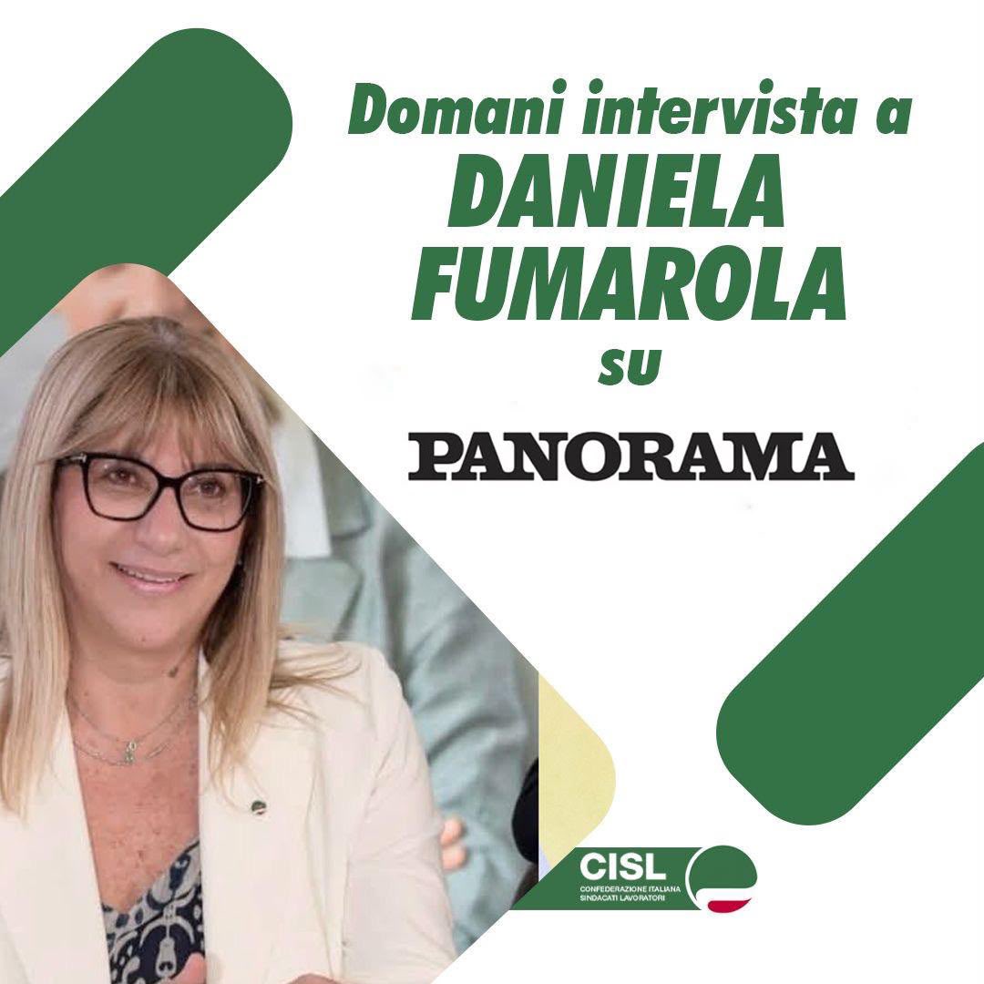 CislNazionale's tweet photo. Domani su PANORAMA, intervista alla leader #Cisl, #DanielaFumarola, su salari, contrattazione, rappresentanza, giovani, grandi opere e partecipazione: sfide centrali per il lavoro e il Paese.

#lavoro #contrattazione #salari #giovani https://t.co/wIWYqB092i