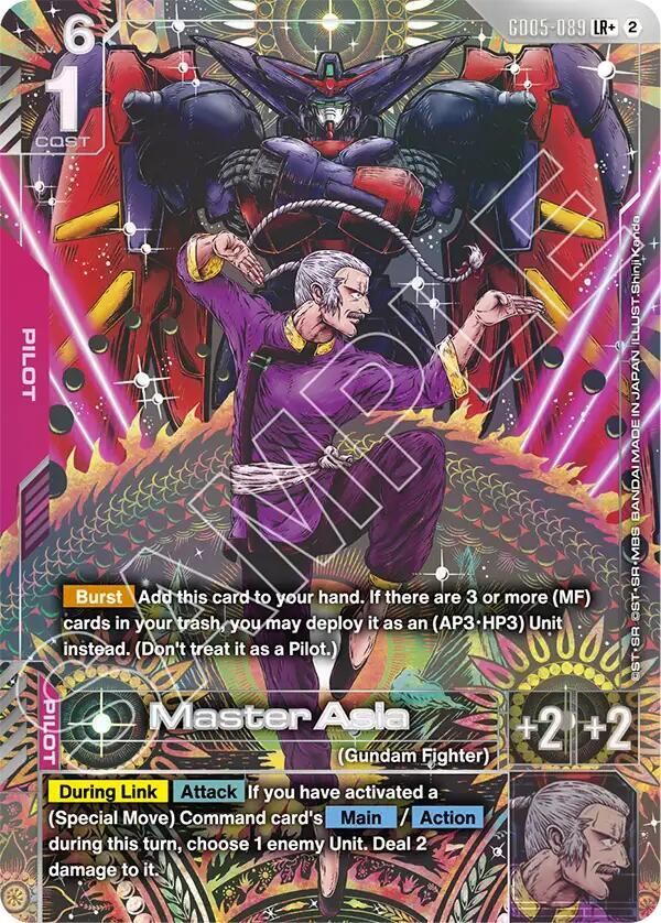 CSWSmoving's tweet photo. I want to trade for the Gundam TCG GD05 Master Asia LR+ 👀 

Hit me up https://t.co/svpv8RD9Yd