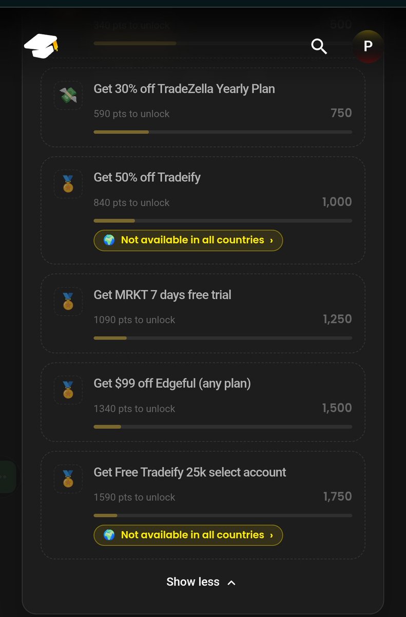 PRINCE_MMXM's tweet photo. Hi guys 
If you want free 25 k tradeify  select account than follow my process and you will get one 
You just need go " chart academy " @ChartAcademyx web  do login  and  complete some daily task after that u get points  u need to collect 1750 points to claim it @Tradeify https://t.co/WMeNjeKsAs