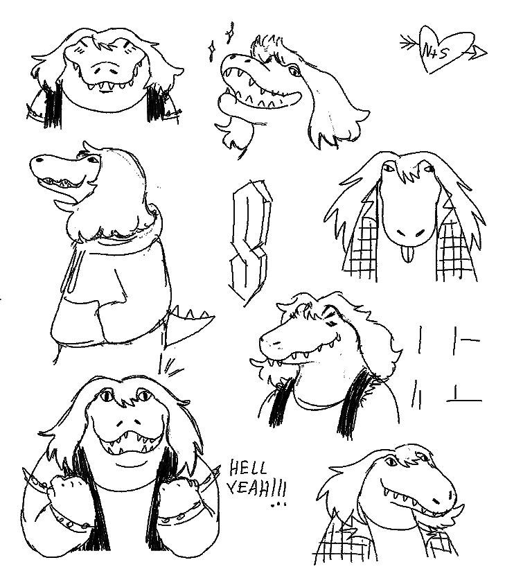 zoltaryba's tweet photo. random susie doodles. She is very crocodile in this one.... #deltarune https://t.co/lehDad9uGp