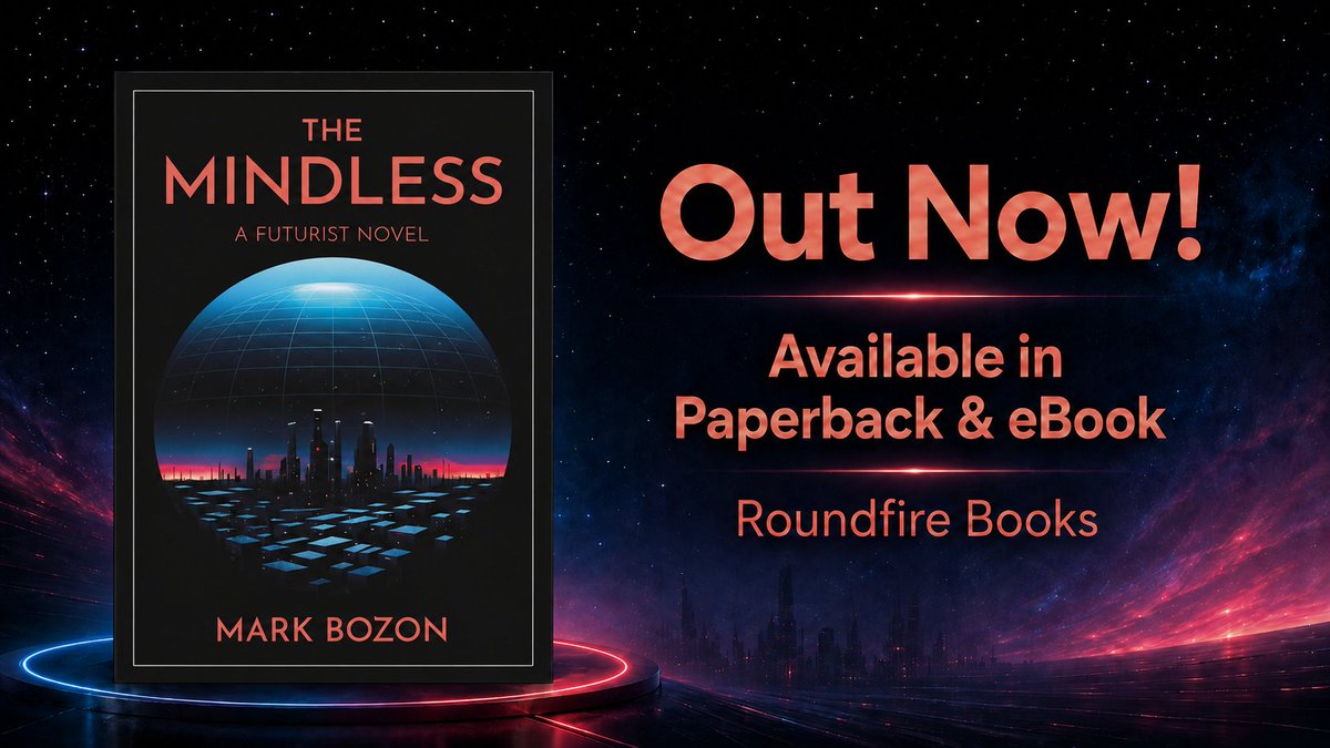 MarkBozon's tweet photo. 📚It’s launch day!📚
My debut sci-fi novel, The Mindless, is officially out now in paperback and eBook!
I’m blown away by all the support so far, and can’t wait to hear what people think. Snag your copy now, and if you already bought it, please rate it and leave a review on Good Reads, Amazon, or wherever you ordered it. It helps more than you think!
Links on where to order in the comments.