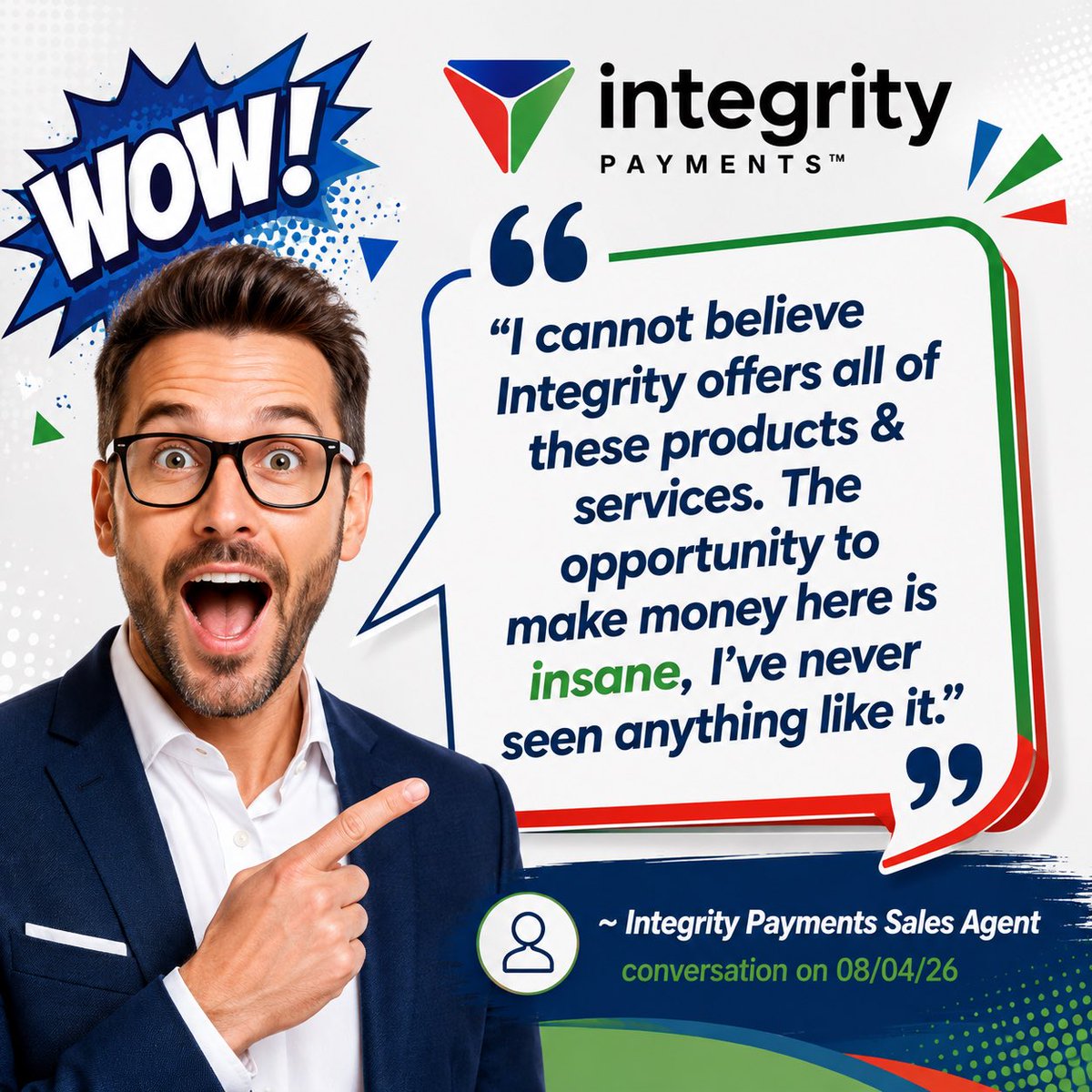 ColinFahrig's tweet photo. CALLING ALL AGENTS:
What if your sales career wasn’t about selling… but about solving problems?

Just today, one of our newer agents said it best:

“I cannot believe Integrity offers all of these products & services. The opportunity to make money here is insane. I’ve never seen anything like it.”

At Integrity Payments, we don’t believe in pushing products. We believe in helping business owners find better solutions that save them money, improve their operations, and help them grow.

Our agents have access to an incredible portfolio of solutions, including:

✅ Merchant Services & Payment Processing
✅ Payroll Solutions
✅ Business Funding & Working Capital
✅ High-Risk Merchant Accounts Welcome
✅ POS Systems
✅ HR & Employee Benefits
✅ Business Insurance
✅ E-commerce & Payment Technology
✅ And much more…

When you can solve multiple problems for a business owner instead of offering just one product, you become a trusted resource instead of “just another salesperson”.

That means happier clients, stronger relationships, more referrals… and MULTIPLE INCOME OPPORTUNITIES for yourself, ￼ from every single business you help.

If you’re looking for a company that believes in doing business with honesty, integrity, and putting the merchant first, and your goal is to help businesses spend less, help them grow more, while building a career you’re proud of…

Send us a message to learn why so many agents are making the move to Integrity Payments.

Integrity Payments
Info@integritypayments.com 

#IntegrityPayments #SalesCareers #MerchantServices #Payroll #BusinessFunding #BusinessSolutions #Payments #SmallBusiness #SalesJobs #ResidualIncome #NowHiring #WorkWithIntegrity