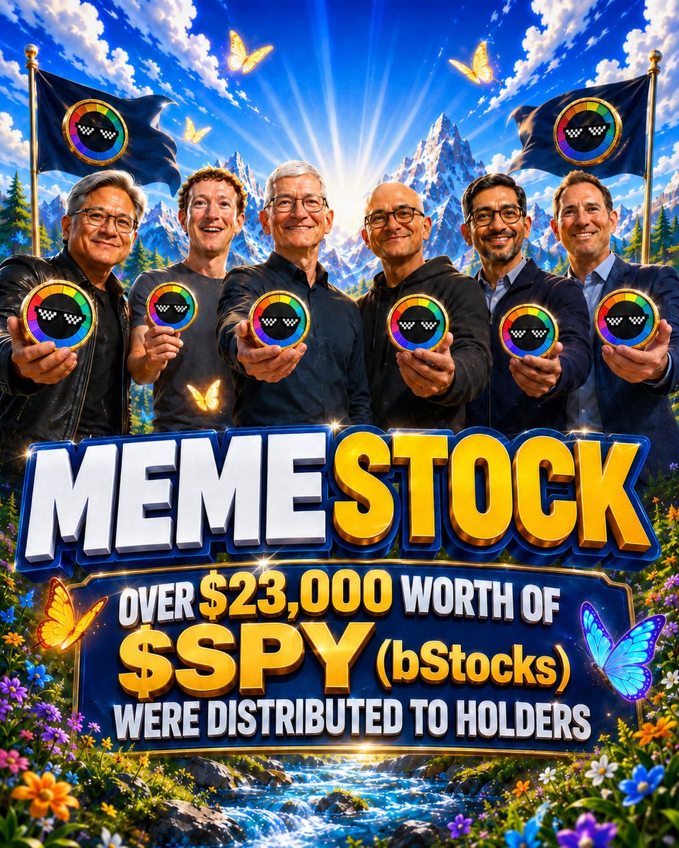 MEMESTOCK_bsc's tweet photo. Over $23,000 worth of $SPY bStocks has now been distributed to $MEMESTOCK holders. 📦📈

What began as a meme is growing into a community-powered market built around real on-chain rewards.

The culture brings attention.
The community creates momentum.
The rewards prove the system is working.
Hold $MEMESTOCK. Earn SPYB. The MEMESTOCK season is only getting started.