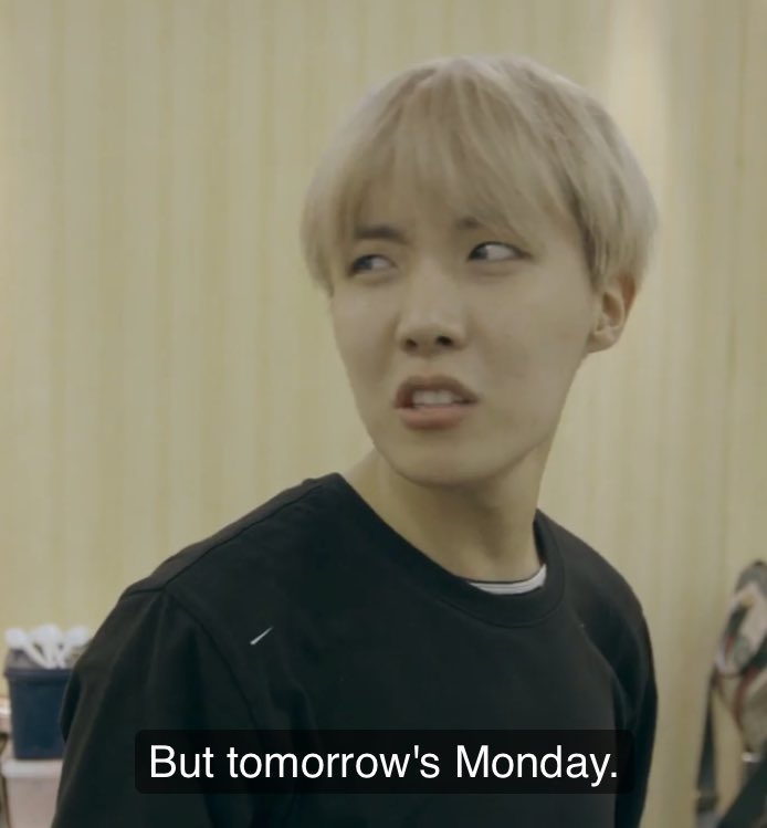luvnamgis's tweet photo. everytime bts have a concert on a weekday i think abt 2017 hoseok having this crazy thought of ppl not coming to their concert cos it was on a monday. my love people would quite literally quit their jobs to see you pls don’t understand how important you are to us 😭😭😭😭 https://t.co/Kv6gaQLAAC