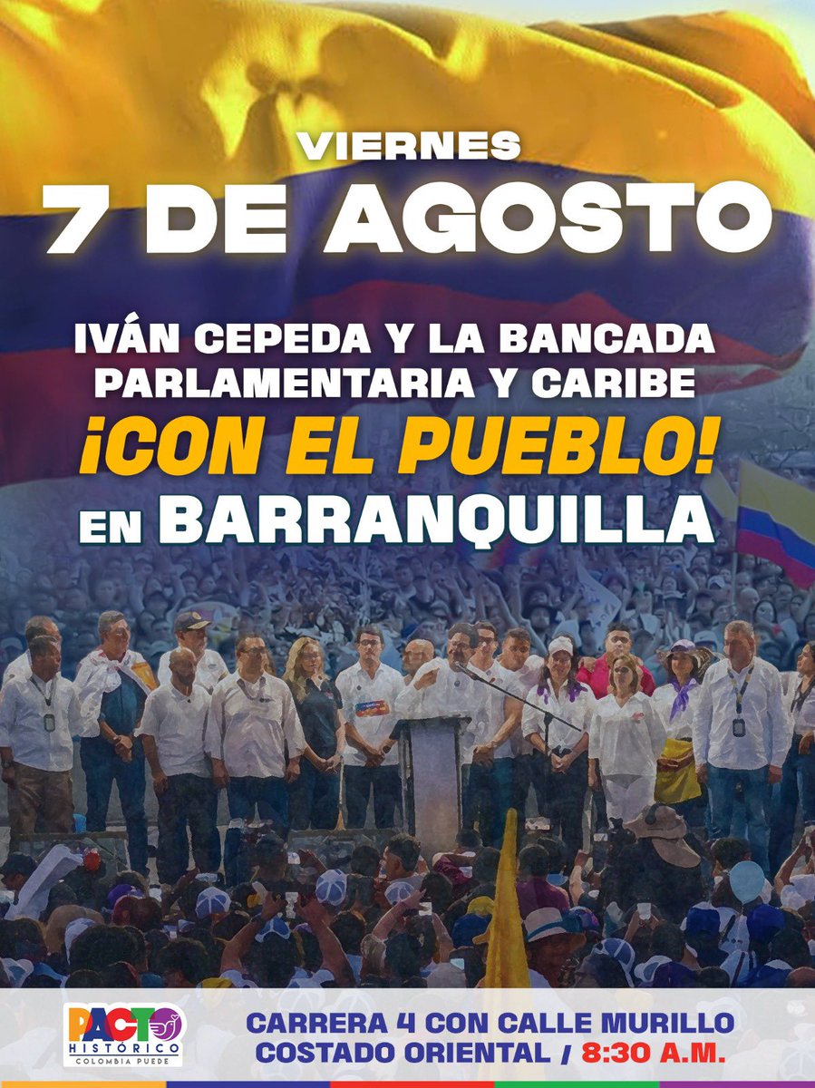 IvanCepedaCast's tweet photo. EL 7 DE AGOSTO ESTARÉ EN BARRANQUILLA EN EL ACTO DE LA DIGNIDAD DEL PUEBLO COLOMBIANO https://t.co/Me6rmugwRG