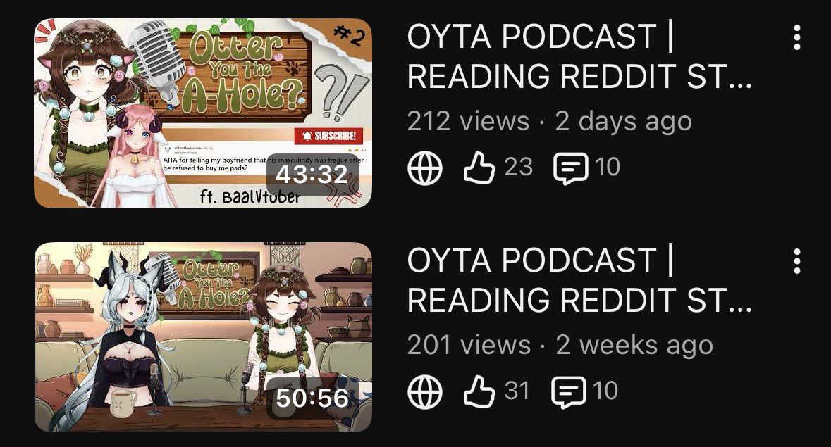 OYTAPodcast's tweet photo. Thanks so much for over 200 views on both of my podcasts 🥹

It really means a lot to me! https://t.co/pruehIWIHw