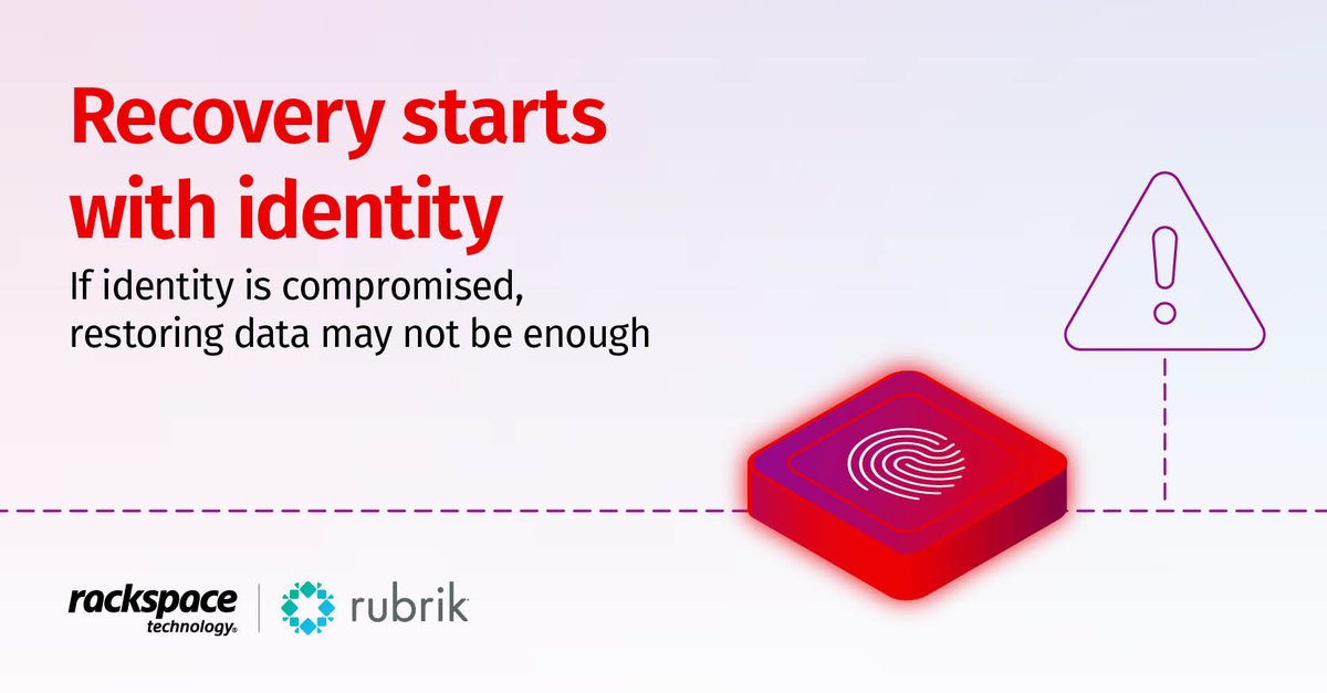Rackspace's tweet photo. Backups alone are no longer enough. Modern ransomware attacks increasingly target identity systems, making identity resilience a critical part of cyber recovery.

Learn more in our latest article: https://t.co/dacCB0Bgfa https://t.co/6Nr5W5mGIQ