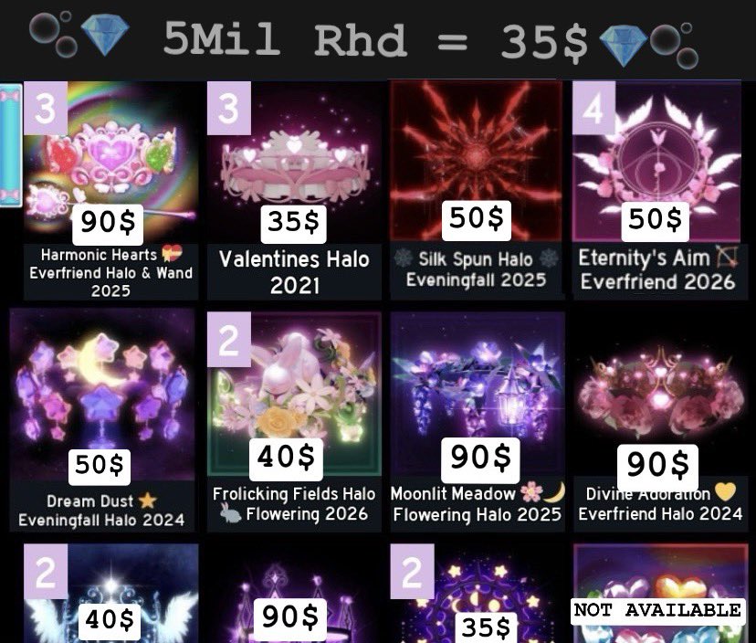 keyysopie's tweet photo. selling royale high halos 💕

paypal • cashapp • zelle • robux 🌸

dm or follow if interested since comments are off 💌

#RoyaleHigh #RHTrading #RHTC 
#RoyalehighValks https://t.co/696pbmHBzq