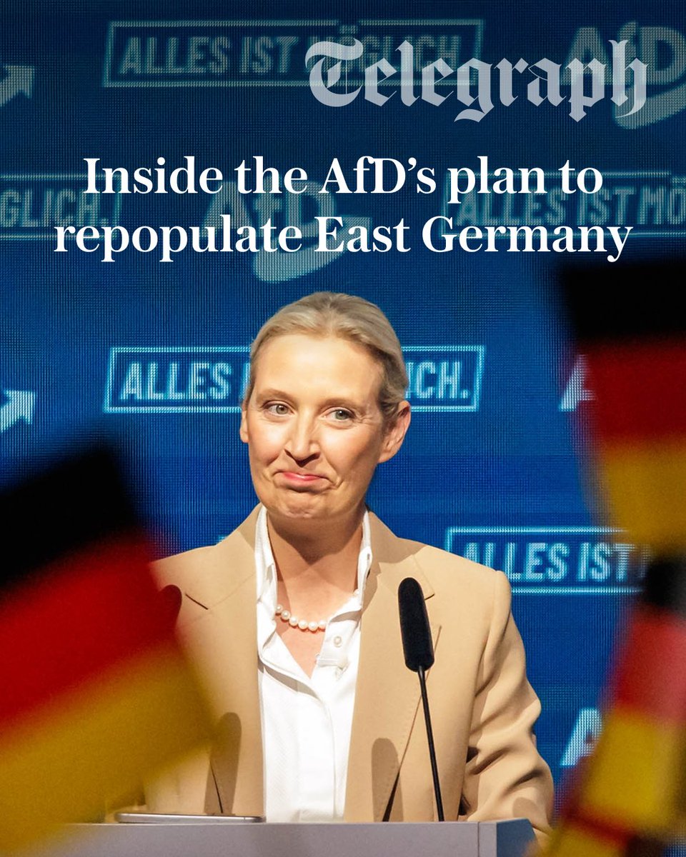 Telegraph's tweet photo. As voters in Sachsen-Anhalt head to the polls this September to elect a new state government, the population slump has become a central issue in the campaign

Look inside the AfD's plan to repopulate East Germany ⤵️
https://t.co/uw9G0nSHbA https://t.co/lm0tq3Jkn6