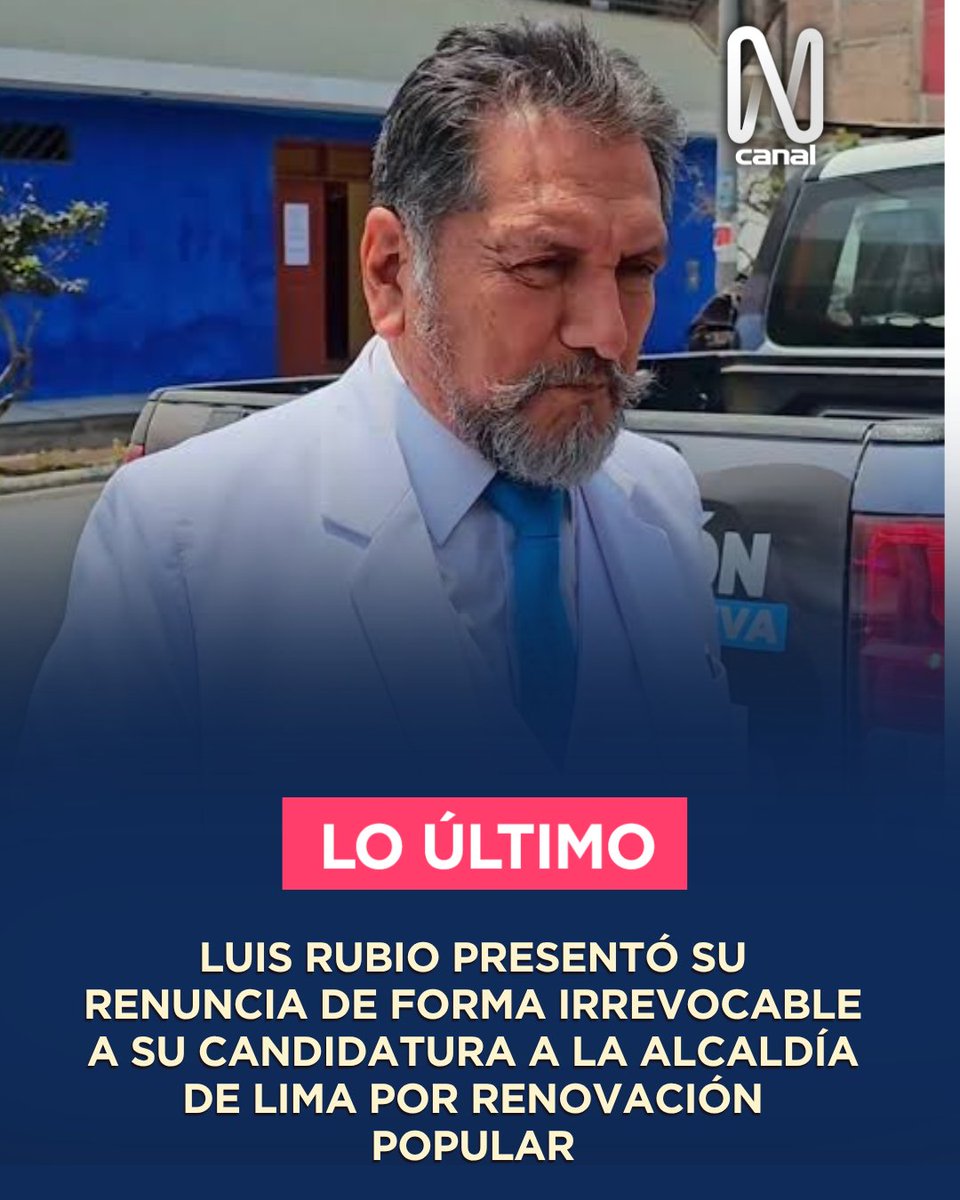 canalN_'s tweet photo. #LoÚltimo

Luis Rubio presentó su renuncia de forma irrevocable a su candidatura a la Alcaldía de Lima por Renovación Popular

Mantente informado en la WEB ► https://t.co/WAgcNzGC9I https://t.co/oLnnMx7T1F