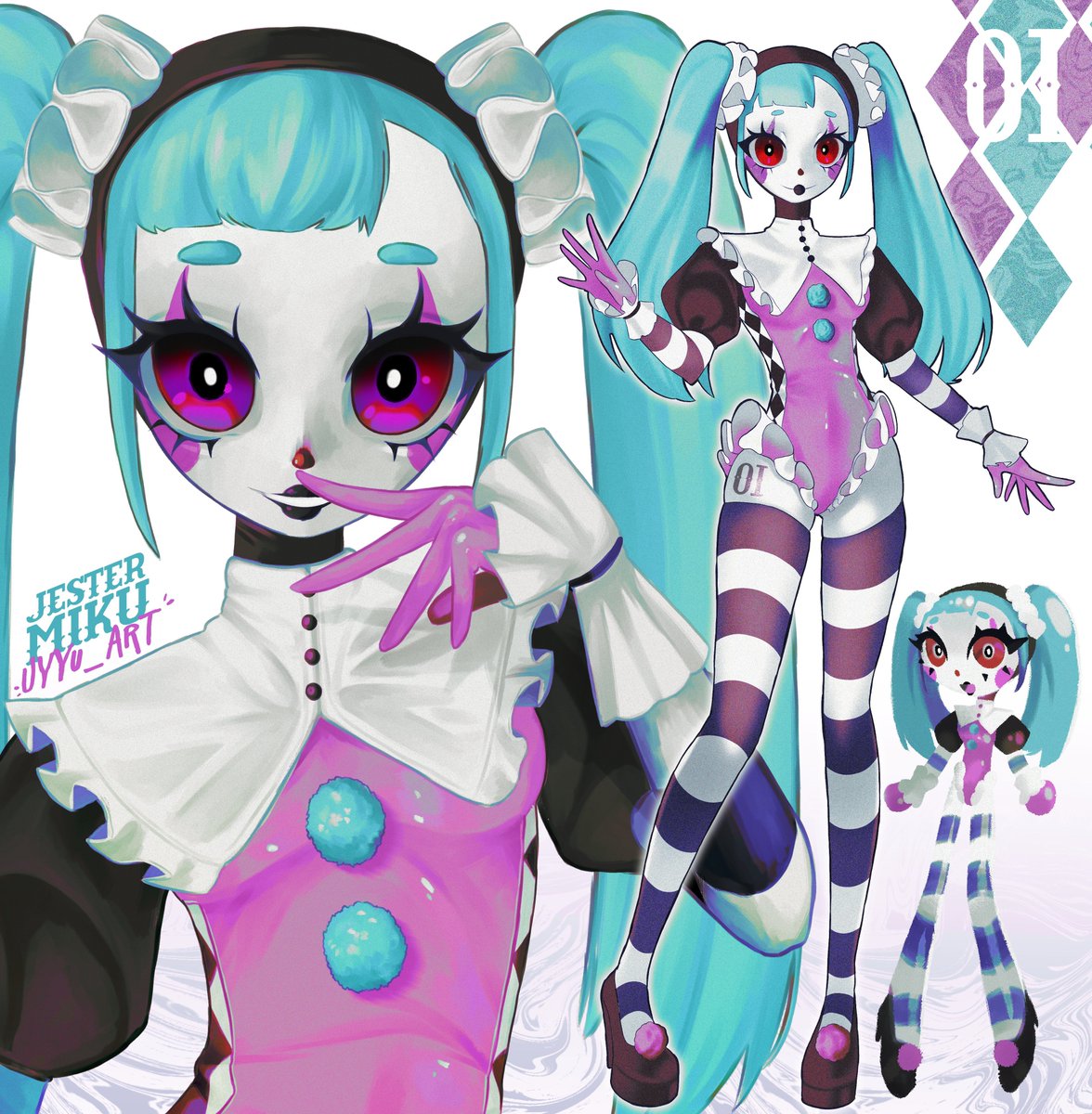 uyyu_art's tweet photo. JESTER MIKU "R" #miku #artmootsㅤ https://t.co/m0x6iKwJV6