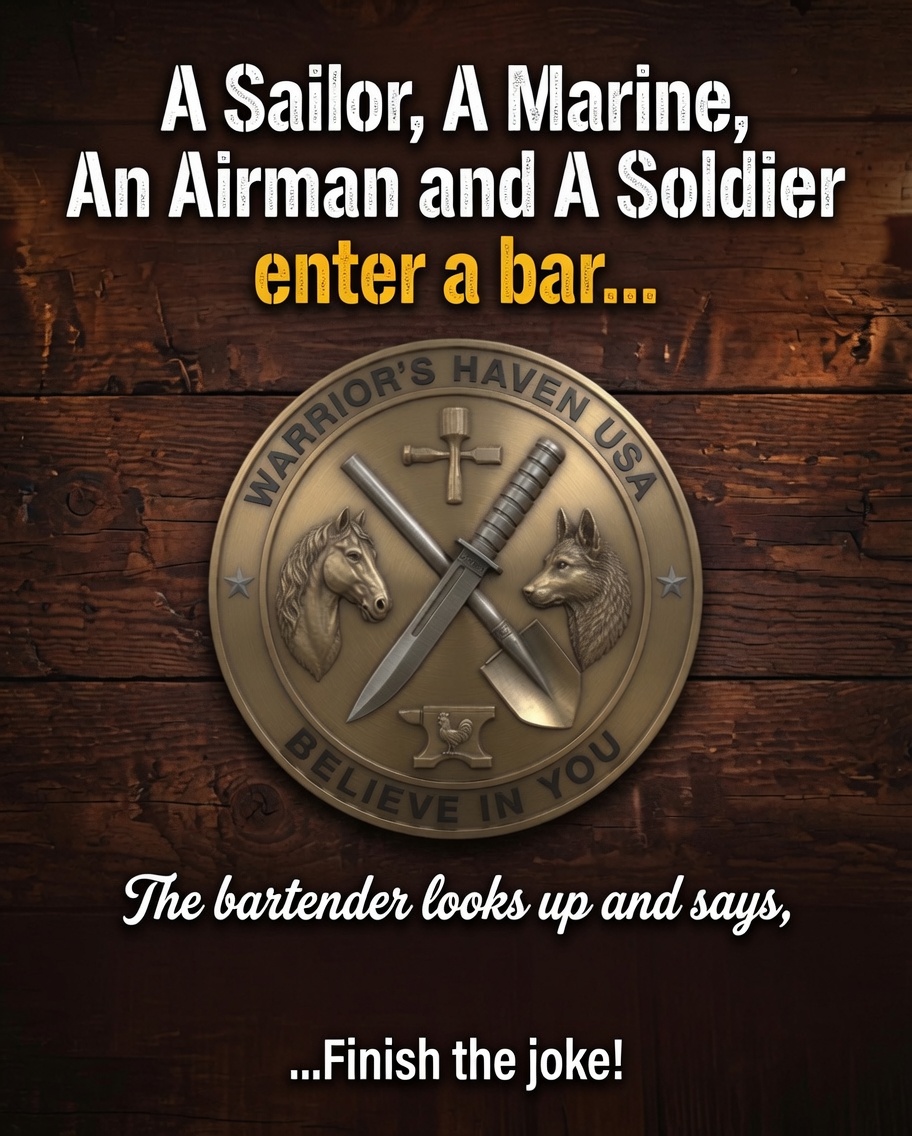 warriorshavenus's tweet photo. Finish the jokeโฆ ๐ค
๐๐๐ฅ๐ข๐๐ฏ๐ ๐ข๐ง ๐๐๐
https://t.co/6bN4iBDBbS
#military #Militaryhistory #militaryfacts #veterans #Charity #501c3 #VeteransCharity #Veterans #USMilitary #WarriorsHavenUSA #Patriots #Patriotism #StarsandStripes #USA #America #ProudAmerican #BelieveInYOU https://t.co/8eBzVx9o8e