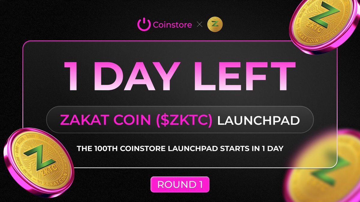 andadooo's tweet photo. The countdown is on. Just 24 hours until the 100th Coinstore Launchpad goes live.

ZKTC is set to make its debut on @CoinstoreExc with a milestone IEO. Get your KYC completed, have your USDT ready, and don’t miss the launch.

#ZKTC #Coinstore #IEO https://t.co/CIfo0iG1Eb