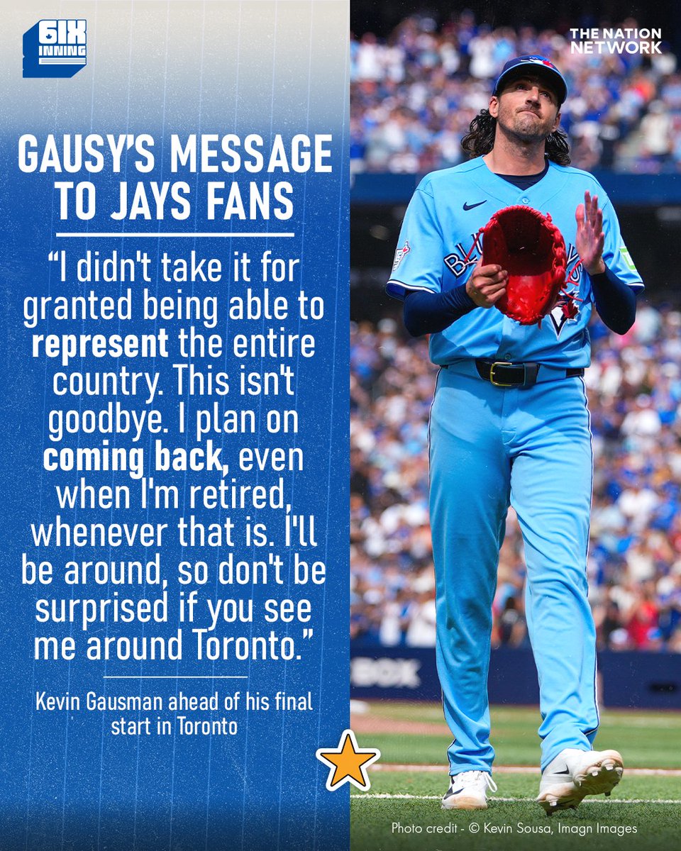 6ixinningpod's tweet photo. "This isn't goodbye."

Listen to Kevin Gausman's full message to Blue Jays fans on this week's episode of 6ix Inning Stretch.

FULL EPISODE:
🖥️YouTube: https://t.co/inUZIVsFxg
🎧Apple: https://t.co/DBg2jpzEhP
🎧Spotify: https://t.co/845vT6DVTy

#BlueJays #BlueJays50 #MLB #Cubs https://t.co/rDXiTGeQAf