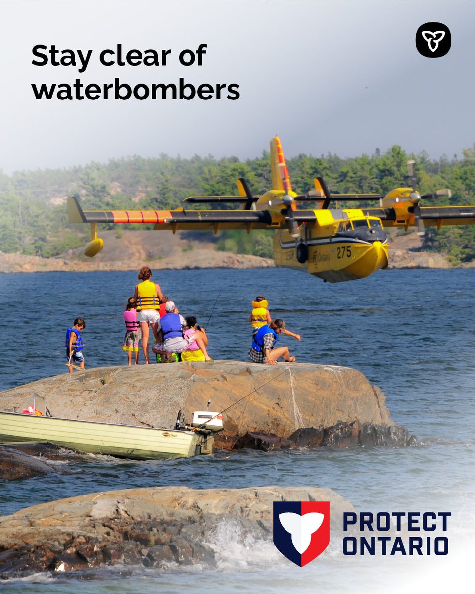ONresources's tweet photo. Spot a waterbomber approaching your area on the water? Move close to shore and give it plenty of room to operate safely.

Stay updated on the current fire situation at https://t.co/QcMm8y2eYA and by following @ONforestfires. https://t.co/PYXt1WwyiZ
