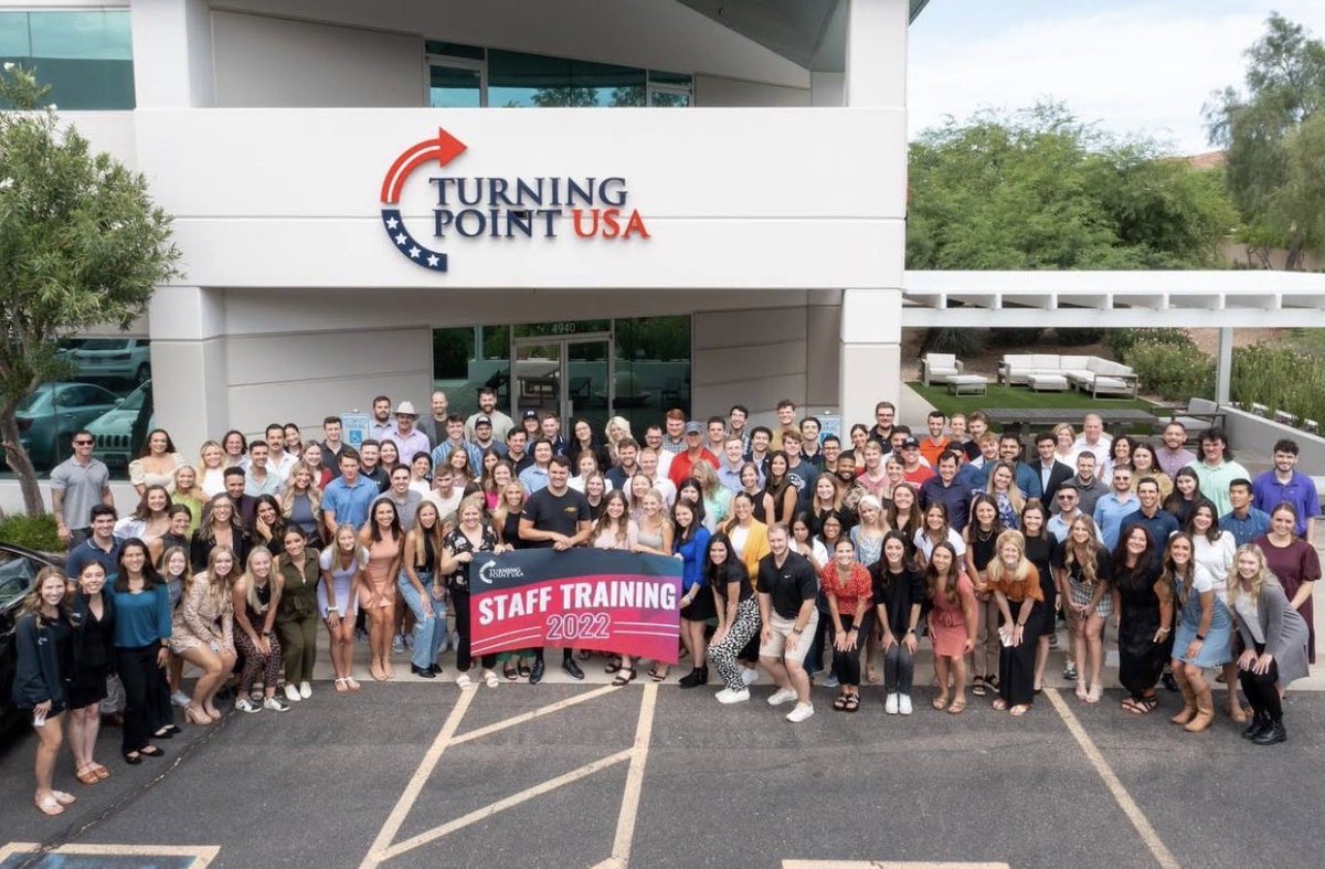 HayleyCarter22's tweet photo. Throwback to staff training in 2022- Hard to believe that this week marks 4 years with @TPUSA! Incredibly thankful for the opportunities, friendships, mentors, and the entire tpusa family. It’s a blessing to do work I believe in everyday ❤️ 

We miss you, CK. We’ll continue onward 🇺🇸