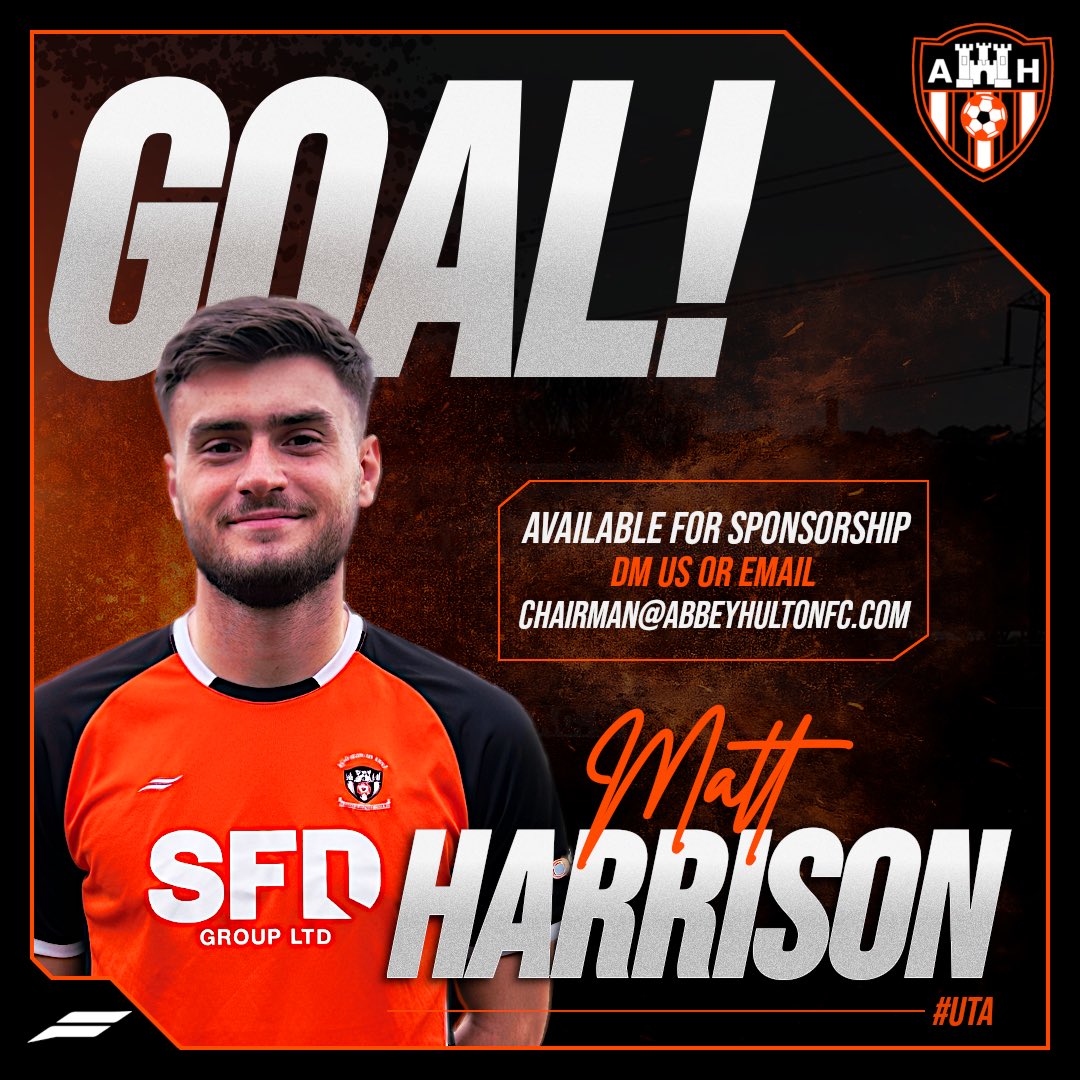 HultonUtd's tweet photo. 22 | GOAL!
Abbey 1 - 0 Uttoxeter
Jack Gumbley floats one in from the corner kick and Matty Harrison is first to it, beating the keeper with the headed effort.
#UTA https://t.co/qpluIVJjNk