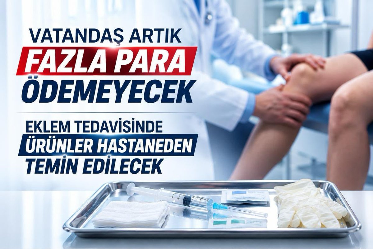 ibrahim146106's tweet photo. Sağlık Bakanlığı'nın yeni uygulamasıyla eklem içi enjeksiyonlarda kullanılan PRP ve hyalüronik asit ürünlerinde yeni dönem başladı. Hastaların 10-15 bin TL'lik maliyeti, hastanelerin merkezi tedarik sistemi sayesinde yaklaşık 1.500- 3.000 TL seviyesine inecek.

#SağlıktaDevrim https://t.co/RGk1ck9m9x