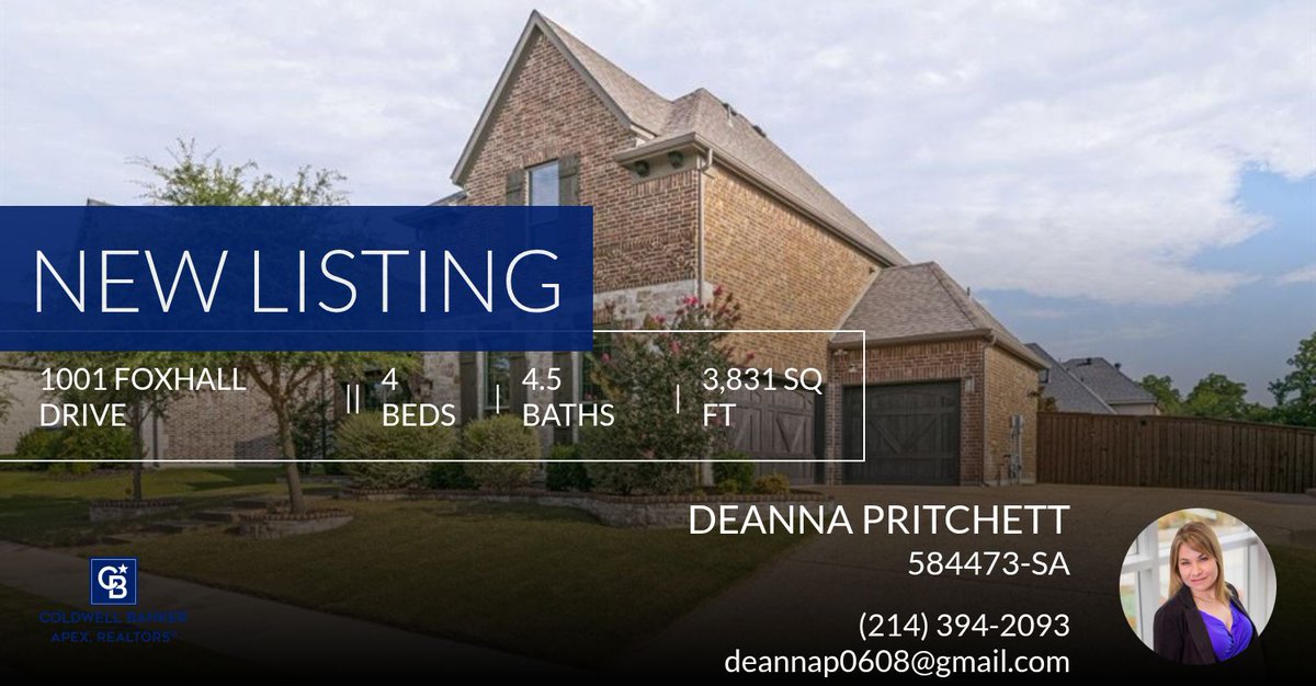 deannapritchett's tweet photo. 📍 New Listing 📍 Take a look at this fantastic new property that just hit the market located at 1001 Foxhall Drive in Rockwall. Reach out here or at (214) 394-2093 for more information!

Listed by Shannon and Lester Haury https://t.co/TbEaidDJJZ https://t.co/oeTLMmbIB0