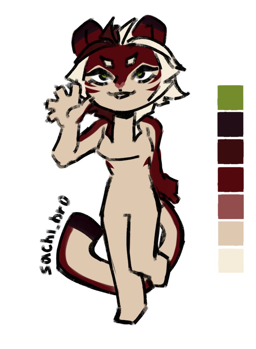 Sachibr0's tweet photo. @sachigumi6 This girl is a tigress and she can be drawn as a human with ears and a tail, or as a furry https://t.co/l0dKtPY6so