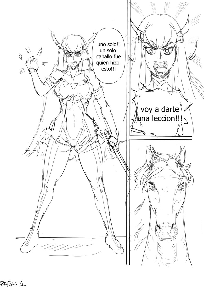 punishedging's tweet photo. Satsuki mini comic page 1 wip https://t.co/6AxNSFC7aV