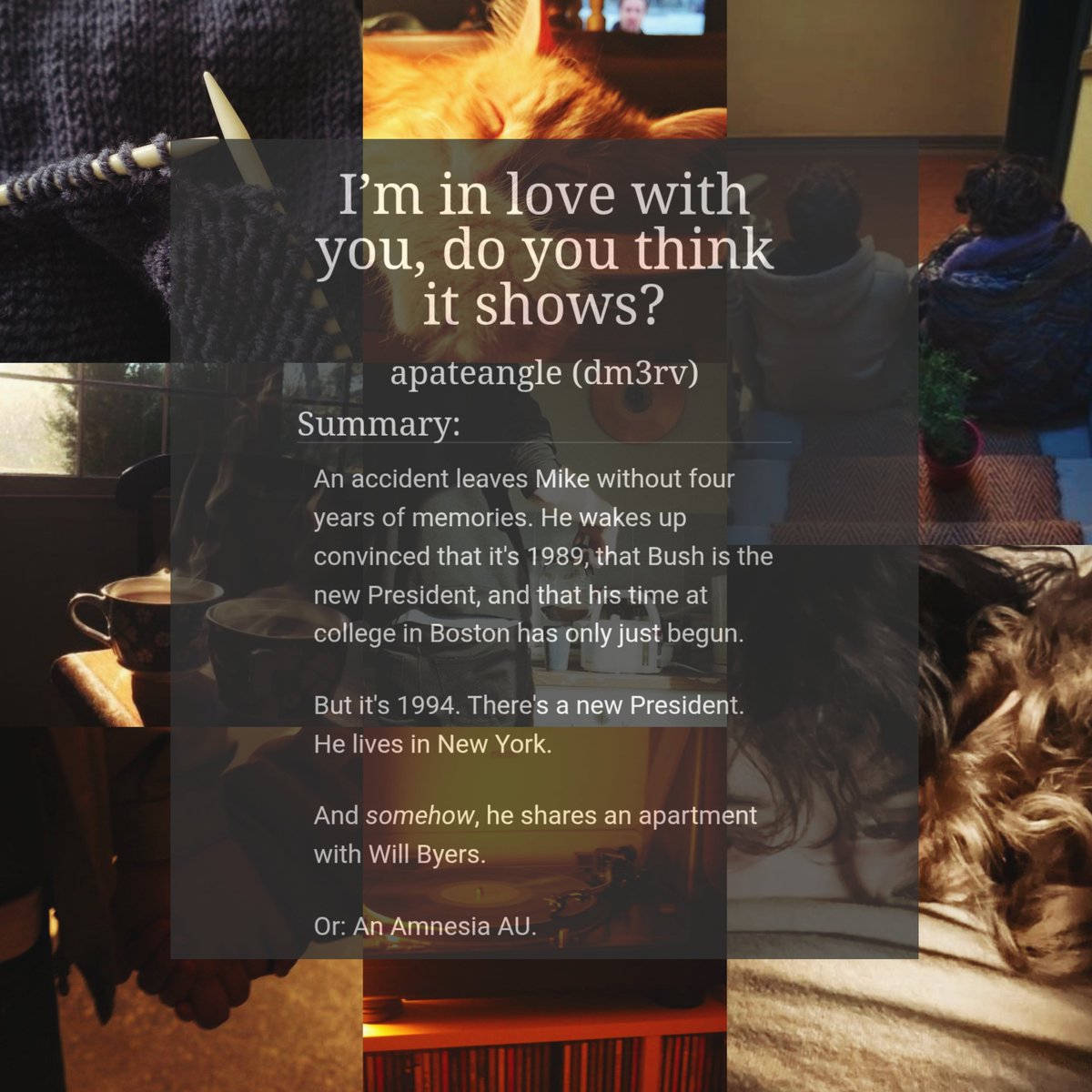 bylero3's tweet photo. I'm in love with you, do you think it shows?
@apateangle

🧶 hurt/comfort 
🧶 amnesia 
🧶 angst with a happy ending
🧶 mike wheeler whump https://t.co/zbHf6SDcel