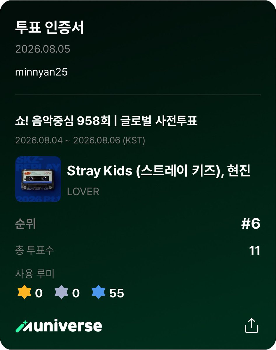 minnyan_25's tweet photo. @muniverse_io #오늘도뮤니버스

음악중을 관람하고, 올해 여름 한국 체류를 더욱 멋지게 만들고 싶습니다🥺🥺스키즈와 함께!🥺 https://t.co/cN9d7WMeDc