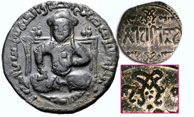 K_TURK_19051919's tweet photo. Selahaddin Eyyûbi’nin, Halep’i fethetmesi üzerine şehre onu tebrik etmek için gelen Arap şair İbn Sena-el Mülk, ona takdim ettiği şiirine şöyle başlıyordu:

“Türklerin devletiyle, Arap milleti yüceldi.” 

- İbn Sena’ el Mülk, 1969, c.II, 1-4

Selahattin Eyyubi'nin bastırdığı paralar. Türk usulü bağdaş kurup oturmuş. Sağ eli dizinin üzerinde sol eli ile kızıl elma küre tutuyor. Kızıl elma-kızıl küre Türklerde dünya hakimiyetinin sembolüdür. 

Bugün tarihimize sahip çıkmazsak yarın Mete Han veya Alparslan'a da sahip çıkacaklar...