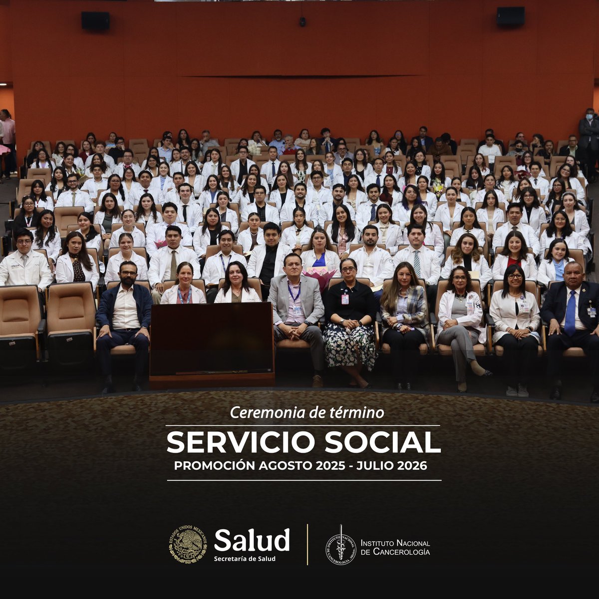 incanMX's tweet photo. Con orgullo reconocemos a la generación Agosto 2025 – Julio 2026 por concluir su Servicio Social en el Instituto Nacional de Cancerología. Les deseamos el mayor de los éxitos en su desarrollo profesional y agradecemos su compromiso con la atención y el cuidado de la salud. https://t.co/ngJ4kgky1o