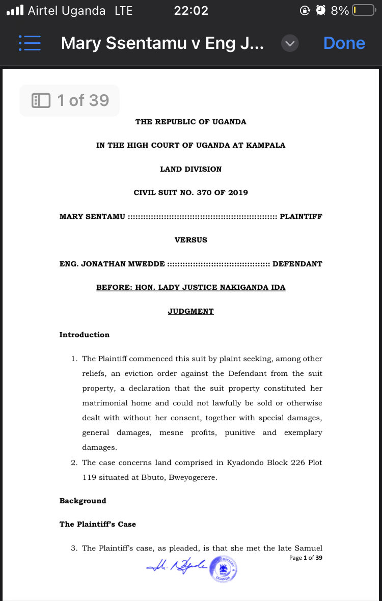 OtengBenjamin10's tweet photo. A TITLE DEED IS NOT AN EVICTION NOTICE!

Can a purchaser inspect land, find a wife and children living in the family home, assume that the wife consented to the sale, obtain a certificate of title and later remove the family using private security?

The High Court’s answer in Mary Ssentamu v Eng. Jonathan Mwedde (2026) was clear: No.

The Court found that the land was family land, even though it was not matrimonial property. The distinction matters. Matrimonial property and family land are not interchangeable legal concepts. Land may fall outside the strict definition of matrimonial property but still attract the statutory protection accorded to family land under the Land Act.

The Court’s most outstanding statement was:
“Occupation is itself notice of possible equitable rights. Good faith demands more than assumptions.”

That statement may significantly reshape how purchasers conduct land due diligence.

The Defendant had physically visited the property and found the Plaintiff, her husband and their children living there. The Plaintiff even showed him around the home. Yet, the Defendant did not obtain her written consent and merely assumed that she had agreed to the transaction. 

The Court held that this was insufficient.

THE CRITICAL LESSON

A land search is important but it is not the entire due-diligence process.
A purchaser who finds a family in occupation cannot simply inspect the title, pay the purchase price and close the file. Physical occupation may reveal interests that are not immediately visible on the certificate of title.

The buyer must ask:
• Who lives on the land?
• What is the nature of their occupation?
• Is the land a family home?
• Is spousal consent legally required?
• Has the spouse given the consent in the form prescribed by law?

The Court found that the Defendant’s title had been acquired without the required spousal consent and ordered its cancellation. The land reverted to the estate from which the Defendant had purportedly acquired it.

But the judgment went further.
The Defendant argued that, as the registered proprietor, he was entitled to remove the occupants. The Court rejected the manner in which this was done and emphasised:
“Registration of title is not a license to evict occupants without judicial sanction or to dispossess persons by private force.”

The use of private security did not replace the need for a lawful court process. Ownership may confer rights, but those rights must be enforced through lawful procedures not self-help.

 THE IMPLICATIONS

For purchasers: Do not buy with your eyes fixed only on the title. Look at the people occupying the land too.

For advocates: A title search alone may not be sufficient. Due diligence must include inquiries into possession, family occupation and spousal interests.

For spouses: Long-term occupation of a family home may create legally protectable interests, even where the spouse is not the registered proprietor.

For landowners: A title deed is not a private eviction order. The courts not force must determine and enforce rights of possession.

The deeper message is simple:
Land law protects more than paper ownership. It also protects lawful interests, family homes and the rule of law.
#LandLaw #FamilyLand