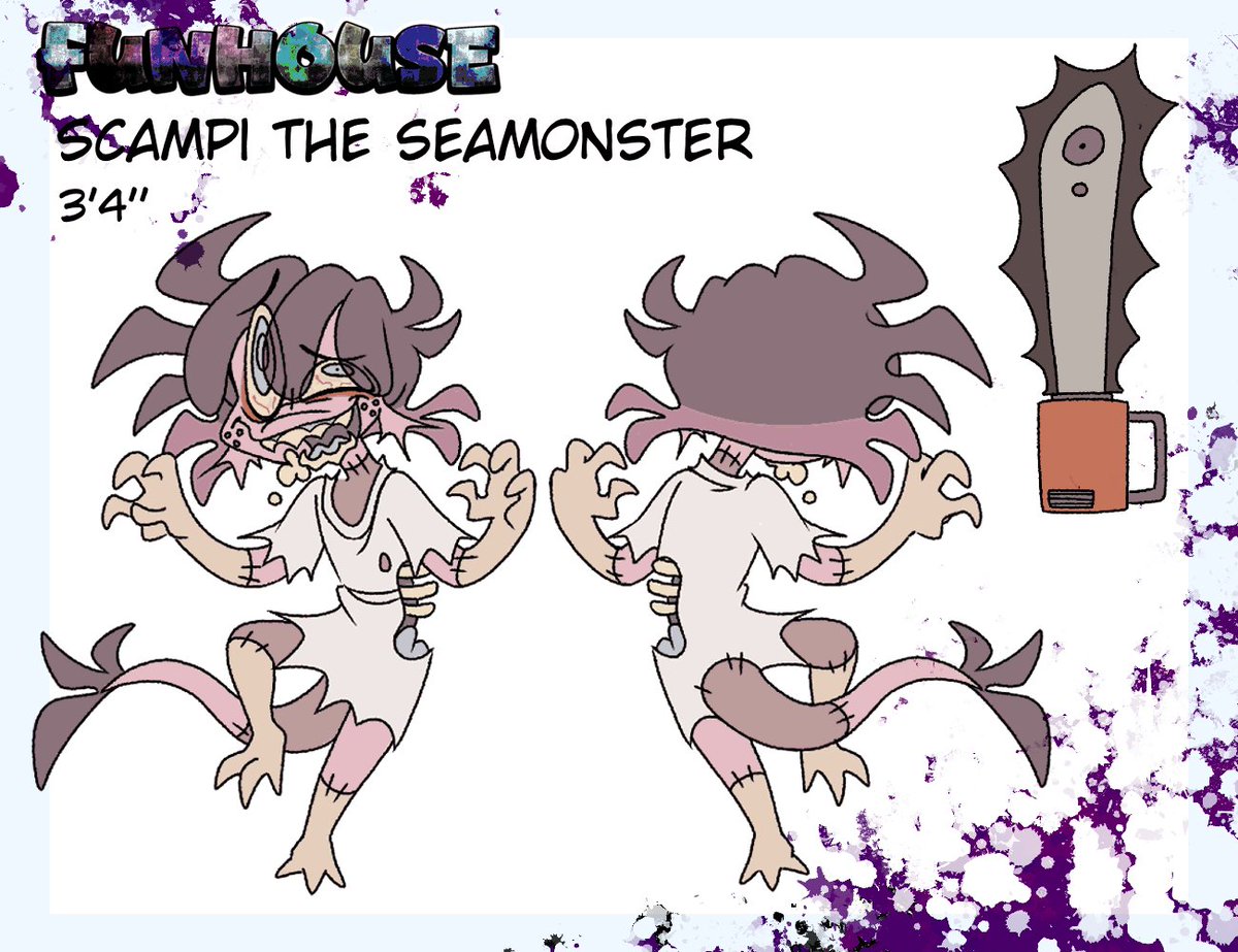 FUNHOUSEDEV's tweet photo. MEET SCAMPI! (Survivor Concept Made By @Zombiemutton since 2025!)

Meet the ocean’s most skilled, excitable zombie chefs! No one knows what she'll cook up next! Be wary though, it might be just YOU if you mess with her kitchen!

She's also the fourth member of Margo's band. https://t.co/5LsmxyGofY
