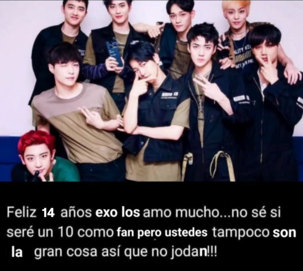 _pcydoll's tweet photo. hoy los exo nos dedican esta https://t.co/tnTLKF0zoz