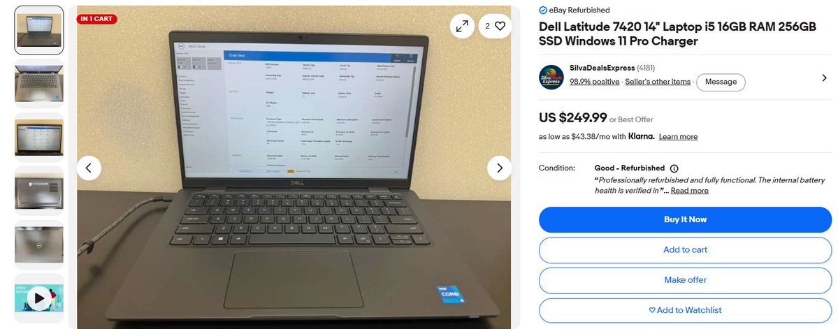 _jidong3's tweet photo. Dell Latitude 7420 – business power, everyday ready  14" display | Intel i5 | 16GB RAM | 256GB SSD | Windows 11 Pro

Price: 440,000 naira plus shipping https://t.co/4ZVYUD23t8