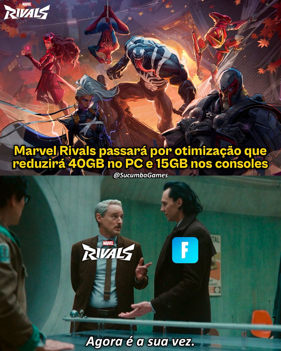 SucumbaGames's tweet photo. Marvel Rivals vai comprimir significativamente as texturas sem perder qualidade na próxima atualização.

Isso diminuirá o tamanho dos arquivos do jogo em 40 GB no PC e 15 GB no console. No v��deo de anúncio, o dev esclarece que a próxima atualização será maior do que o usual por conta dessa mudança, mas o tamanho final ficará bem mais leve.