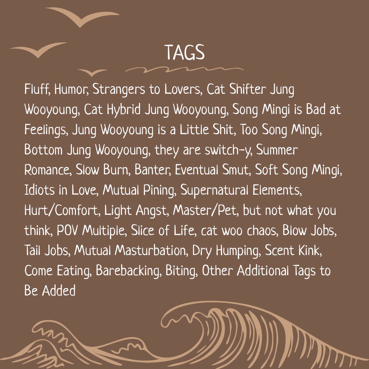 WxxgiFest's tweet photo. ⛱️  Sharp Claws &amp; Soft Hearts

⛱️ rated explicit
⛱️ summer romance, mutual pining, slow burn, idiots in love, cat hybrid/shifter wy

🔗 https://t.co/RKQjkh7kH5 https://t.co/ESl3xVbyeJ