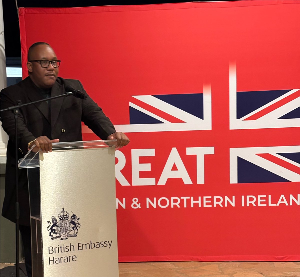 UKinZimbabwe's tweet photo. Tonight, together with @zimachievers, we hosted a reception at 🇬🇧 Ambassador’s Residence as part of #DiasporaWeek, celebrating the expertise and excellence of Zimbabweans in the UK &amp; across the globe. 🇿🇼 Deputy Minister of Youth Hon. Kuda Mupamhanga delivered the keynote address. https://t.co/lv6vgkna3U