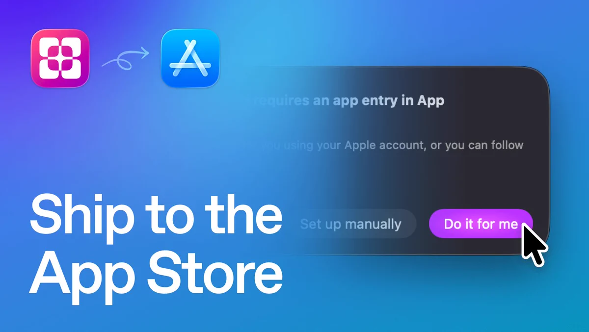 Bitrig's interface showing options to ship an app to the App Store, featuring a button to automate the process.