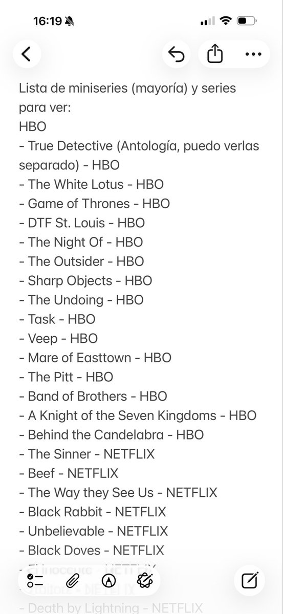 LulitaGre's tweet photo. Lista de series y miniseries por plataforma. Si hay alguna repetida sepan disculpar https://t.co/fUaiSyei1U