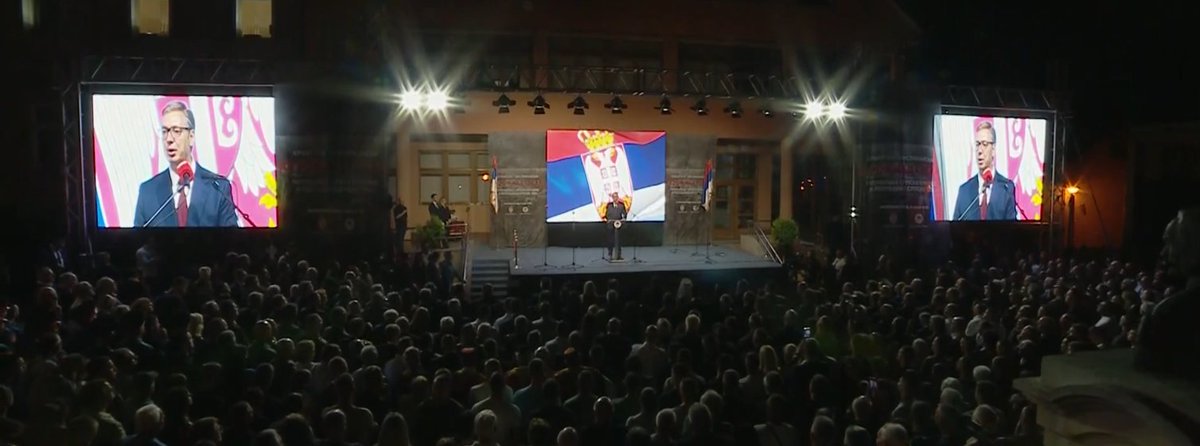 381Srbija's tweet photo. Zločinačka akcija "Oluja" je večna rana i dokaz strašnog pogroma nad srpskim narodom. Skrivanje istine je završeno – zahvaljujući @avucic, Srbija i Republika Srpska danas glasno i jedinstveno pamte svoje žrtve. Srbija više ne ćuti!  🇷🇸#UjedinjenaSrbija #srbijapobedjuje #vucic https://t.co/IBrpZVxPFI