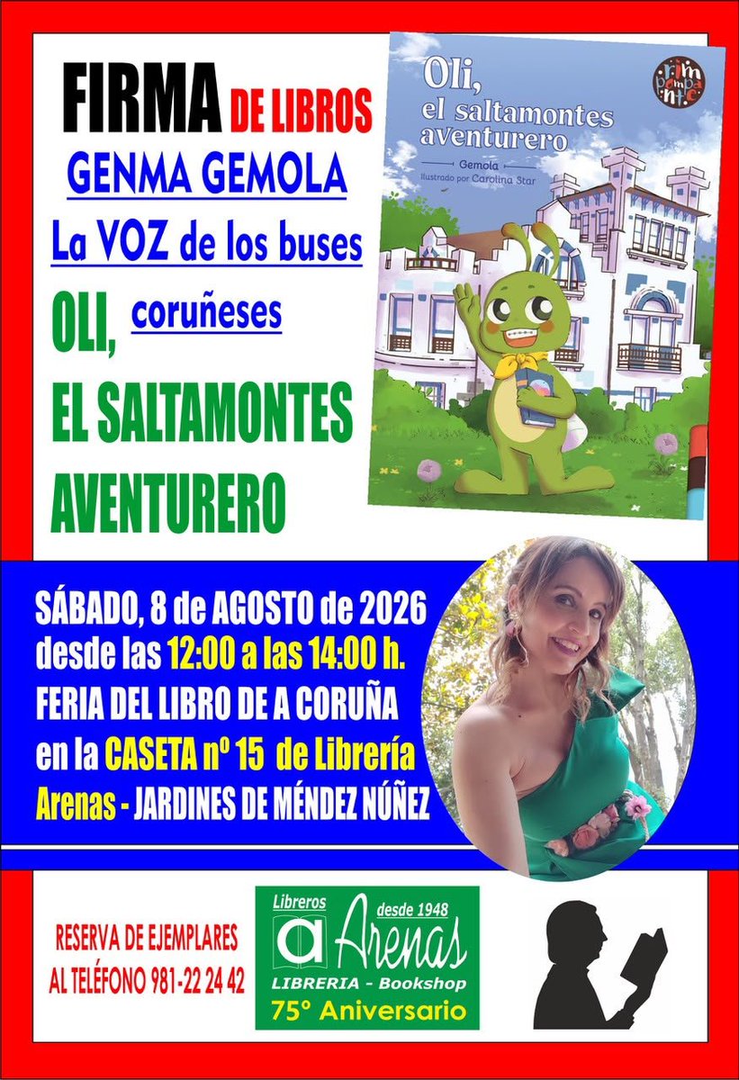 Genma_Pardo's tweet photo. Este sábado, en A Coruña 😉😊😍💕#feriadellibro Por allí os espero a todxs!! #gracias #gemola #autora #cuentoinfantil #primeroslectores https://t.co/wGKSNdKOjK