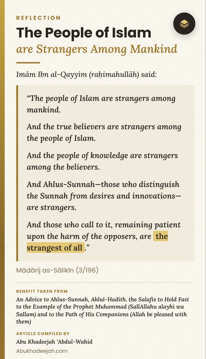 The2Matters's tweet photo. The People of Islam are Strangers Among Mankind
Article complied by Sh Abu Khadeejah 
@AbuKhadeejahSP 
👉🏽 Read more: https://t.co/CM1u5omlwq https://t.co/N8tOqeGw3J