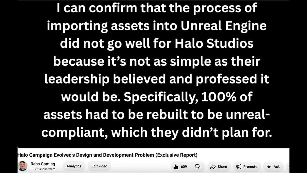IdleSloth84_'s tweet photo. Halo Campaign Evolved's Troubled Development!

• Heavy reliance on external partners that went poorly

• Abstraction studio handled major technical work and level design for all missions (from concept/blockout through encounters, scripting, NPC spawning, and adapting levels for new features like sprint). 

• Development with Abstraction began around summer 2023. Halo Studios allegedly ended the contract mid-development (around fall 2025). 

• Much of Abstraction’s work had to be redone, which helps explain persistent AI and gameplay issues. Abstraction is absent from the main credits (only individuals appear in special thanks). 

• The studio had been acquired by Virtuos in early 2025 but later returned to independence.

• An external partner responsible for cinematics also under-delivered and barely finished in time, leading to the decision to cut real-time cinematics (which is why player armor/weapon customization doesn’t appear in them).

• Internal studio issues under studio head Pierre Hintze
Importing/rebuilding assets for the hybrid Blam + Unreal Engine proved far more difficult and time-consuming than leadership expected; essentially 100% of assets had to be rebuilt.

• Hintze reportedly promoted friends into key leadership roles (including the original executive producer and head of production) who were not prepared for the positions. This contributed to unclear direction, shifting priorities, micromanagement, and tension.

• Those leaders were later demoted/replaced (and the head of production was eventually fired). The multiplayer project “Ecker” was canceled so its team could be redirected to save Campaign Evolved.

• In the last ~9 months, the team worked under severe crunch (late nights, weekends, constant firefighting and pivots) and managed to deliver a playable, “respectable” experience. 

via: Rebs Gaming
https://t.co/0vSWKlgHba
