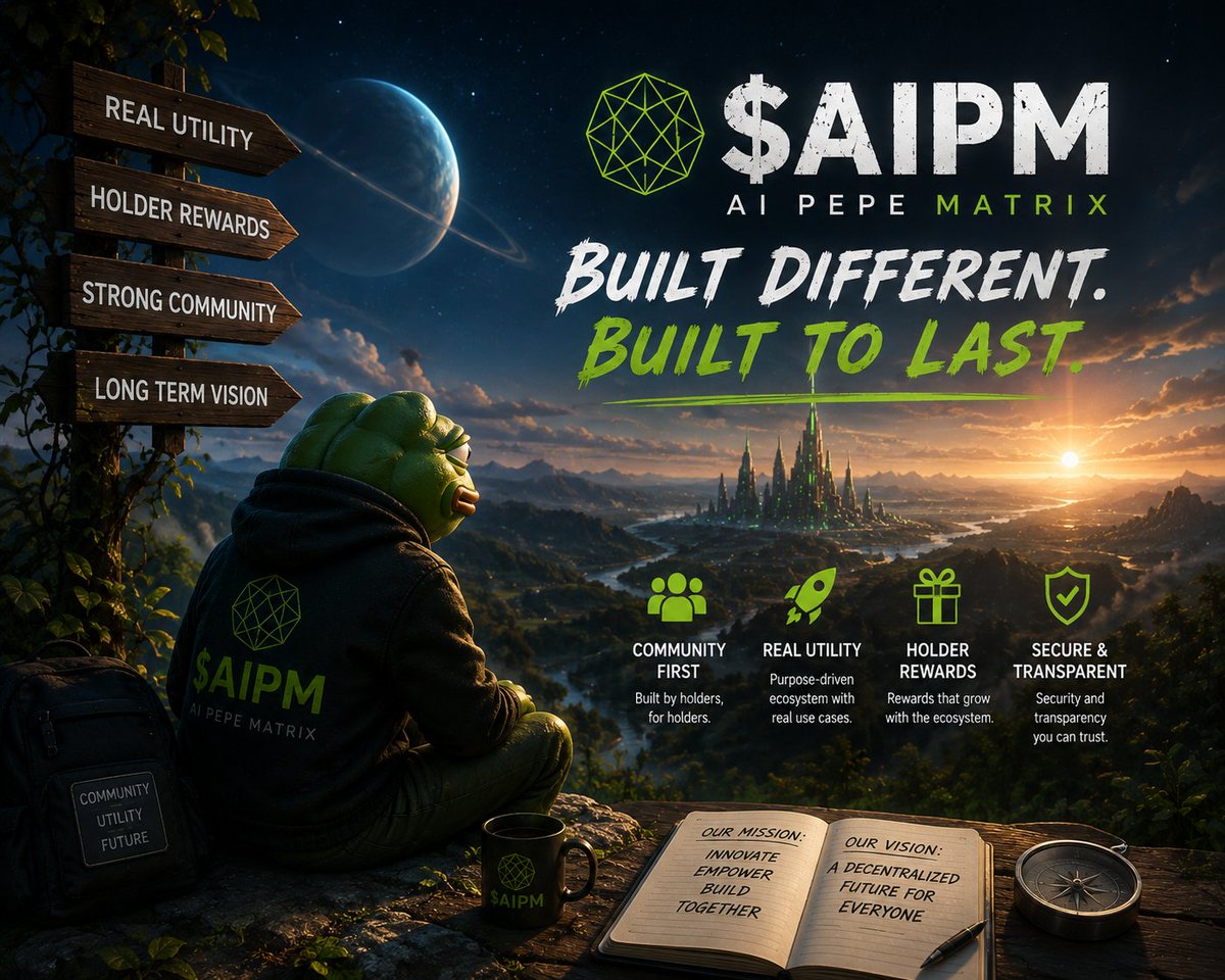 AIPMOfficial's tweet photo. 🐸 The loudest projects don't always win.

The ones that keep delivering usually do.

Every step we take is focused on making $AIPM more useful, more rewarding, and more connected to a growing ecosystem.

We're not chasing moments. We're building momentum.

#Solana #Crypto #Meme https://t.co/02IChSM2eA