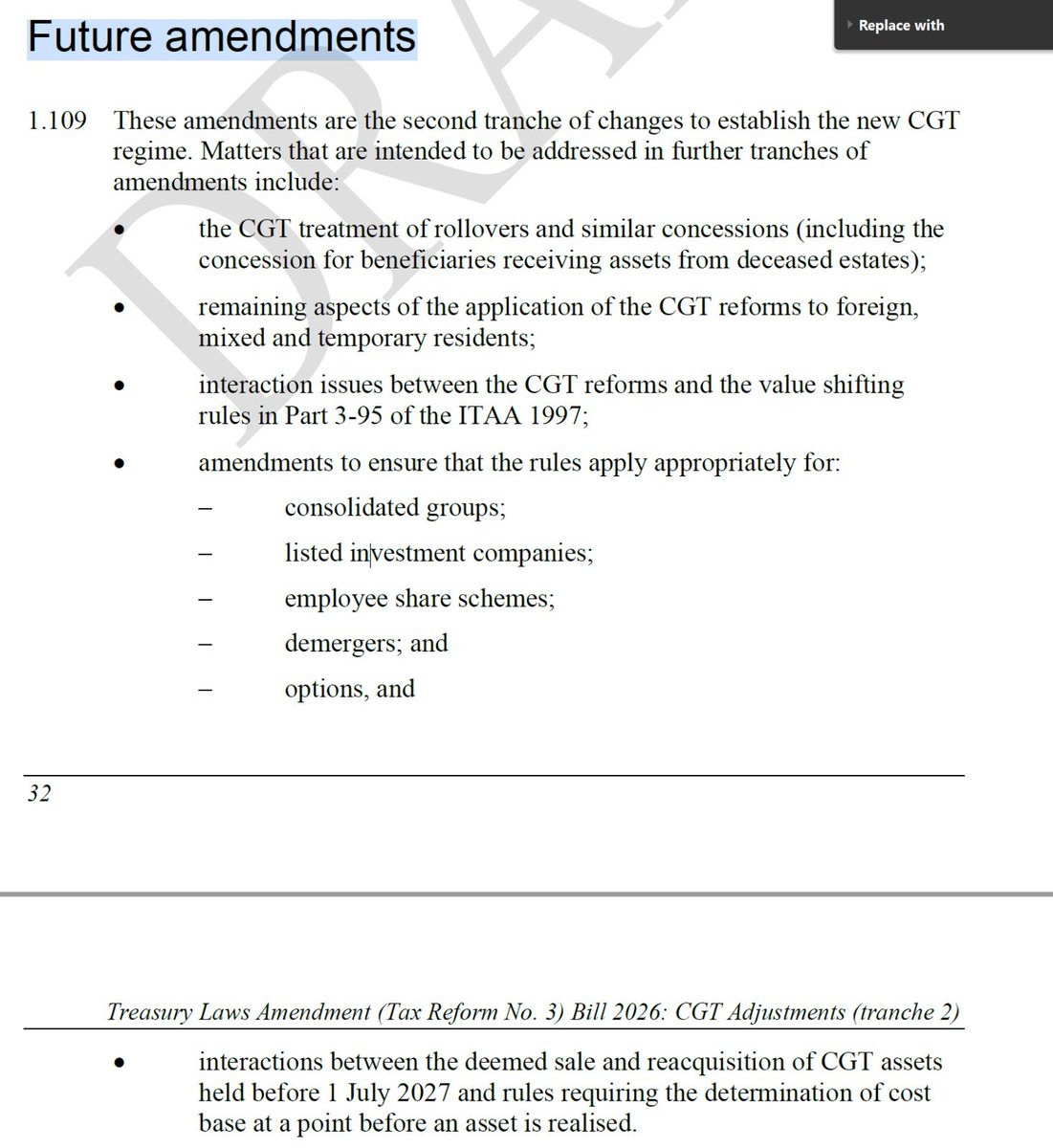 GeoffWilsonWAM's tweet photo. The Treasure’s @JEChalmers 
incompetence and @AlboMP insane new #CGT continues. How incompetent are they? This is a disaster for all Australians. It is negative for productivity at a time when labour productivity has fallen on average -0.7% over five years. Treasury and the Government are treating the tax system like a work-in-progress while businesses, families and investors are expected to plan around the chaos. Less than 12 months from the 1 July 2027 start date and their own legislation still casually admits the new CGT regime has not yet dealt with rollovers, deceased estate concessions, foreign and temporary residents, value shifting rules, consolidated groups, listed investment companies, employee share schemes, demergers, options, or the critical interaction between the deemed sale rules and cost base. This is not careful reform. This is reckless, half-baked legislating by tranches, leaving the biggest rewrite of capital gains tax in a generation riddled with unresolved gaps this close to the start line. The war to stop this continues. Treasury document issued yesterday 👇#JoinWARonCGT #ScrapTheCGTHeist #StopTheCGT